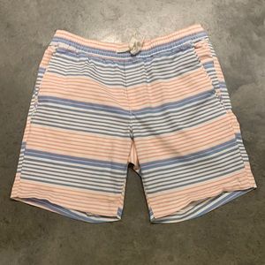George Heavy Twill Striped Shorts Blue Peach